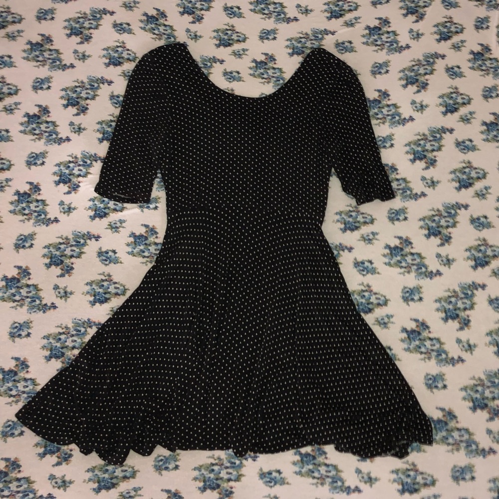 F21 Black Polka Dot Swing Dress